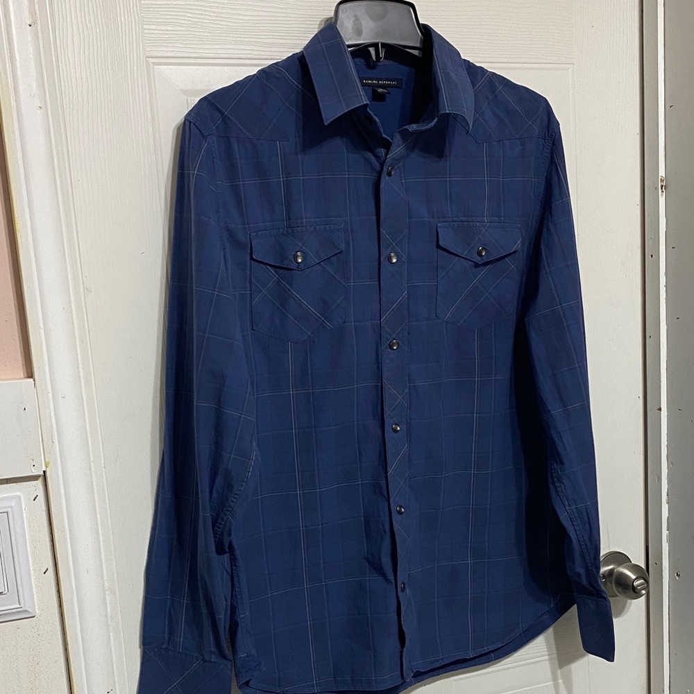 Banana Republic Navy Checkered Shirt